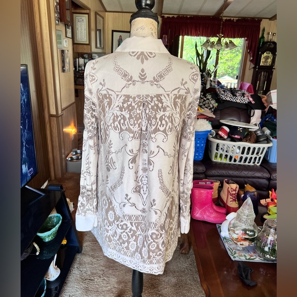 Anna Sui for Target Women's Ivory Lace Long Sleeve Fully Lined Mini Dress S. - Picture 5 of 15